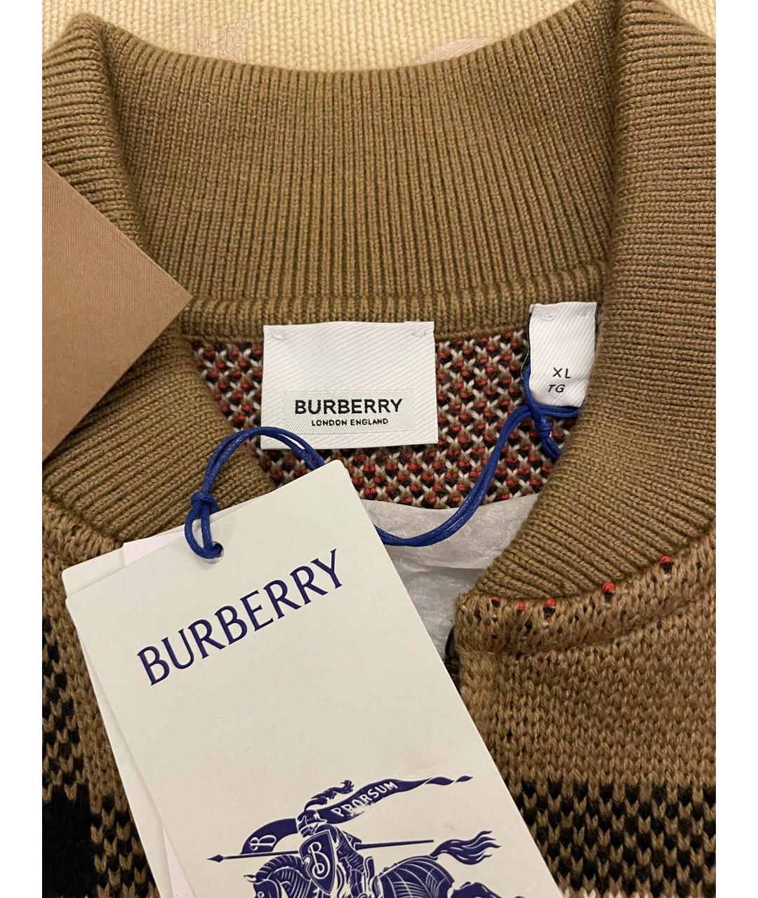BURBERRY Коричневый шерстяной кардиган, фото 3