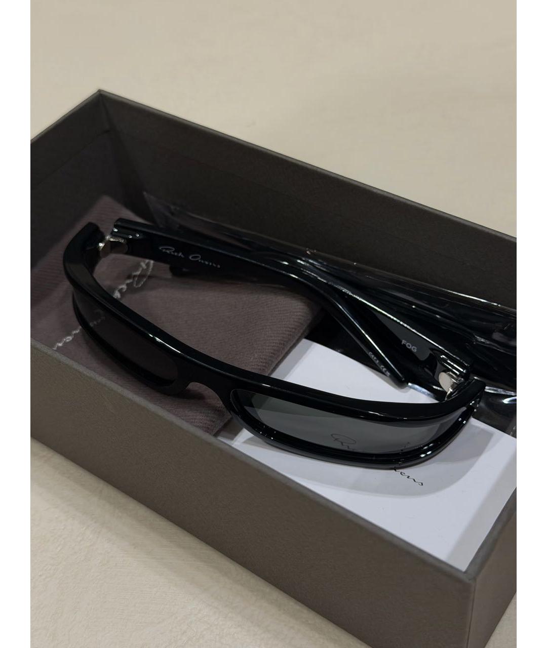 RICK OWENS Черные пластиковые солнцезащитные очки, фото 3