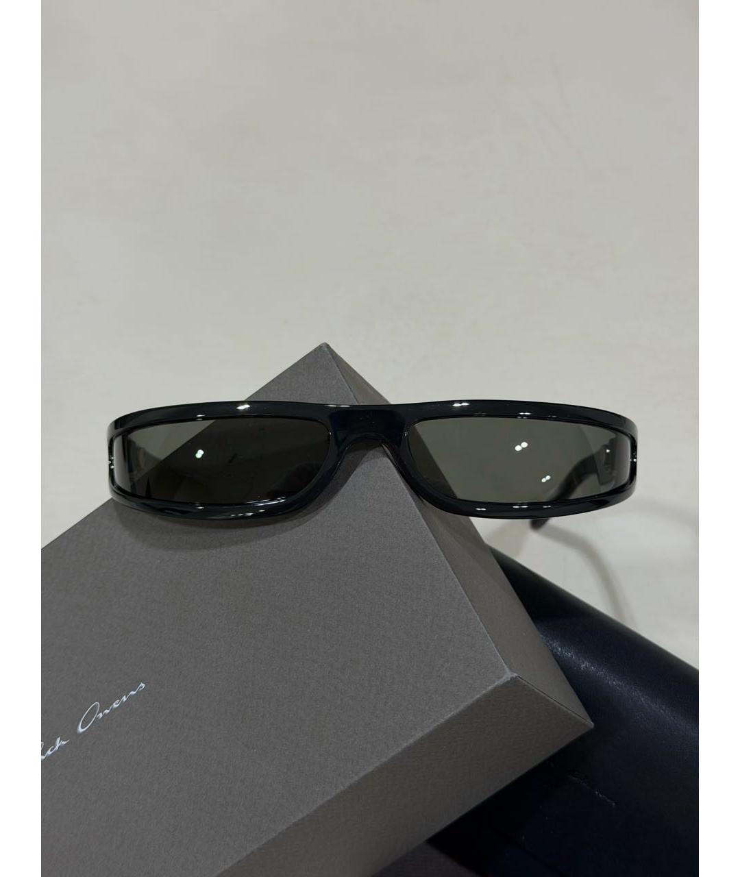 RICK OWENS Черные пластиковые солнцезащитные очки, фото 4