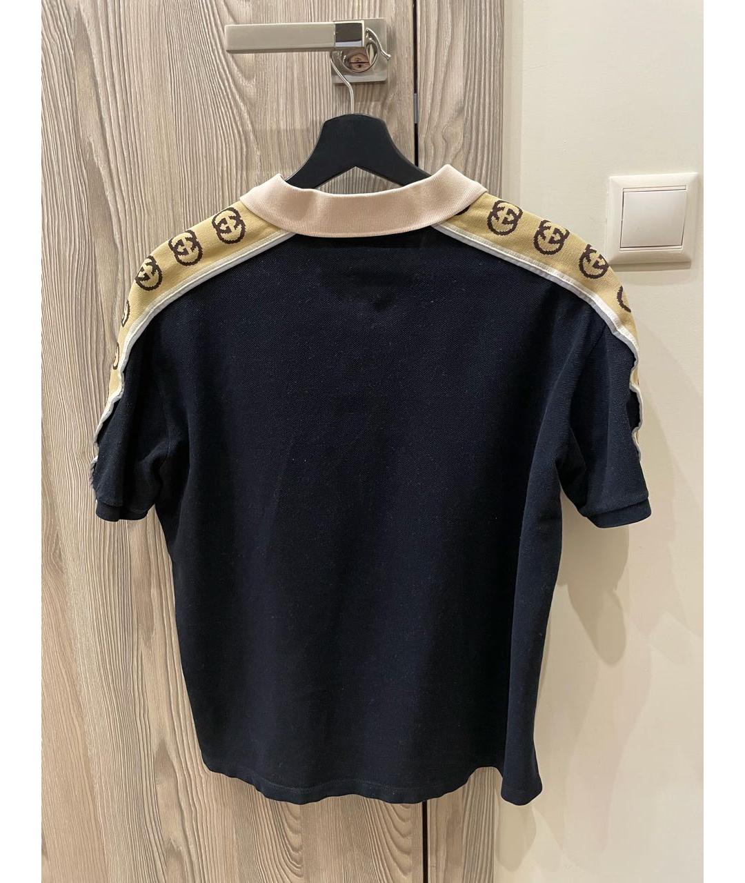 GUCCI Черное хлопковое поло с коротким рукавом, фото 2