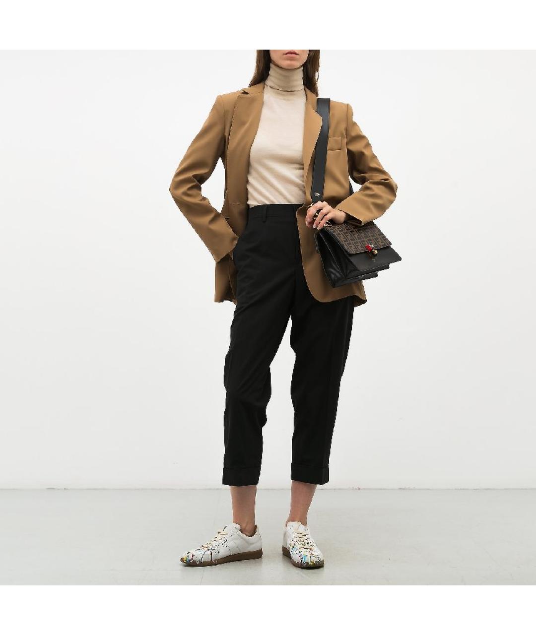 DRIES VAN NOTEN Черные хлопковые прямые брюки, фото 7