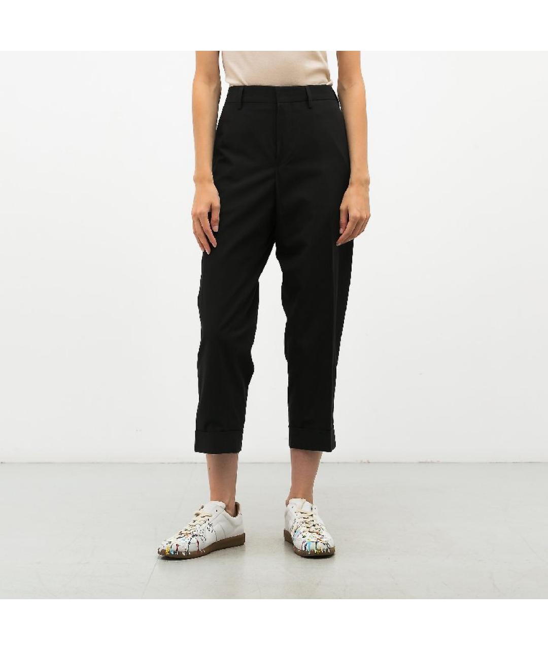 DRIES VAN NOTEN Черные хлопковые прямые брюки, фото 8