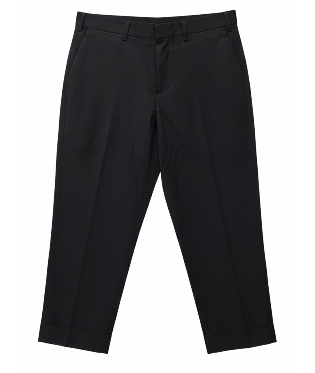 DRIES VAN NOTEN Черные хлопковые прямые брюки, фото 1