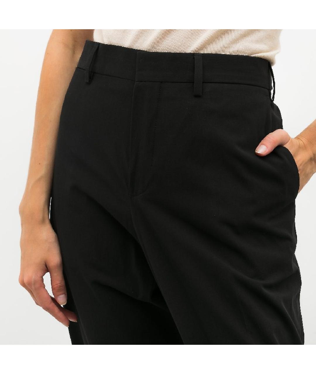 DRIES VAN NOTEN Черные хлопковые прямые брюки, фото 5