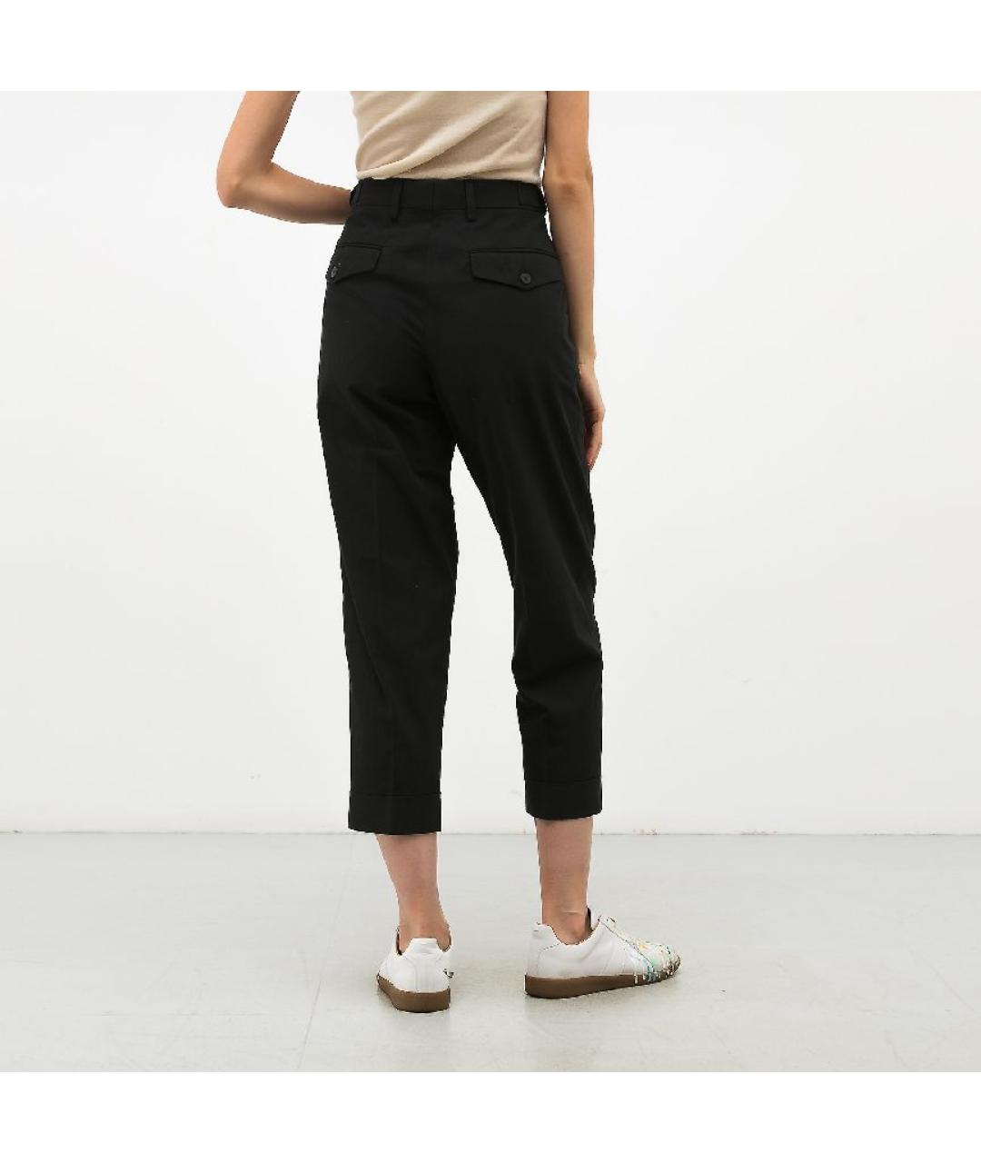 DRIES VAN NOTEN Черные хлопковые прямые брюки, фото 6