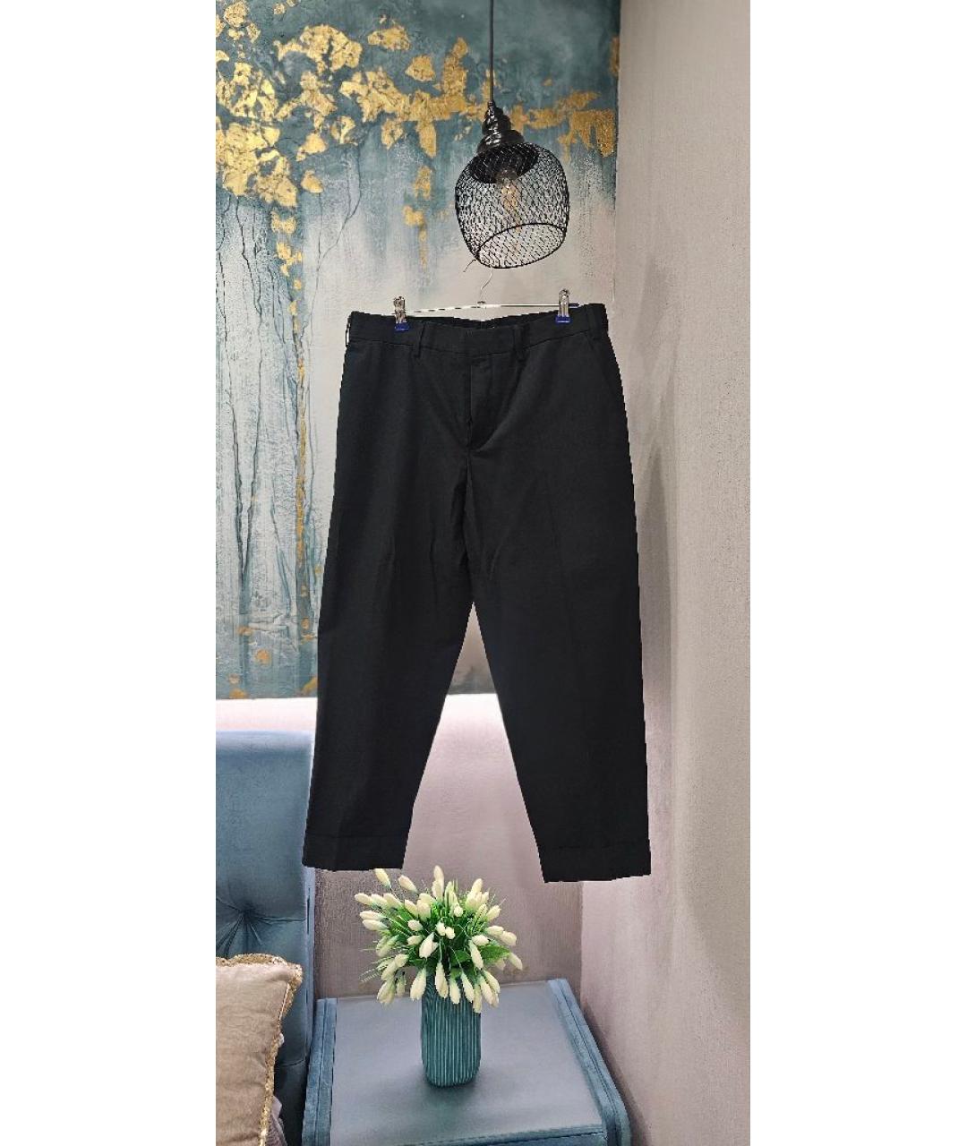 DRIES VAN NOTEN Черные хлопковые прямые брюки, фото 9