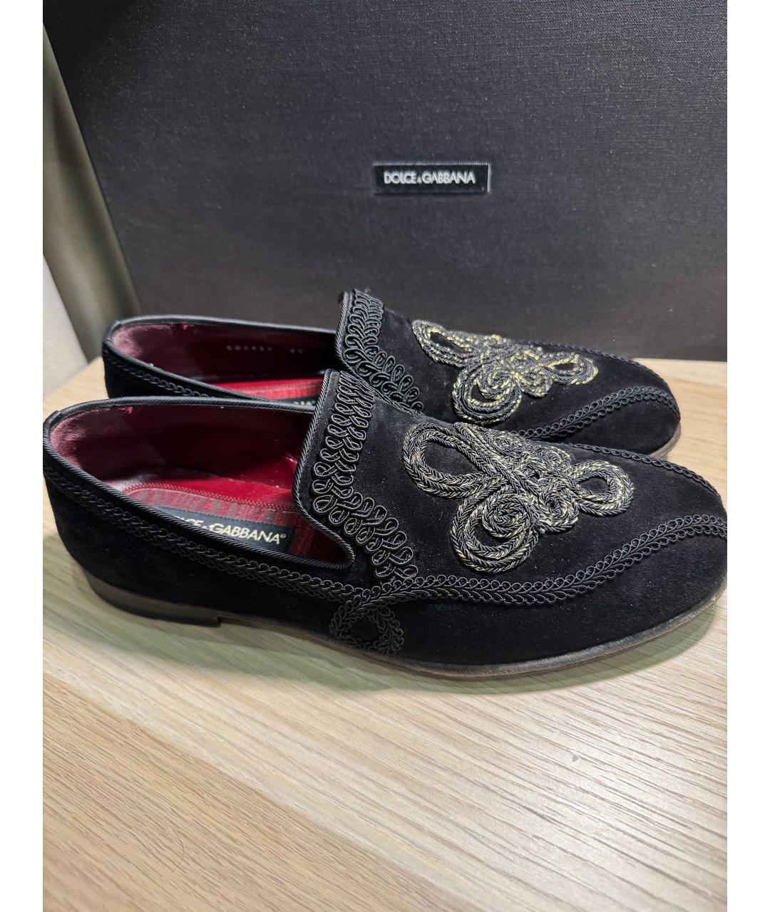 DOLCE&GABBANA Черные замшевые лоферы, фото 3