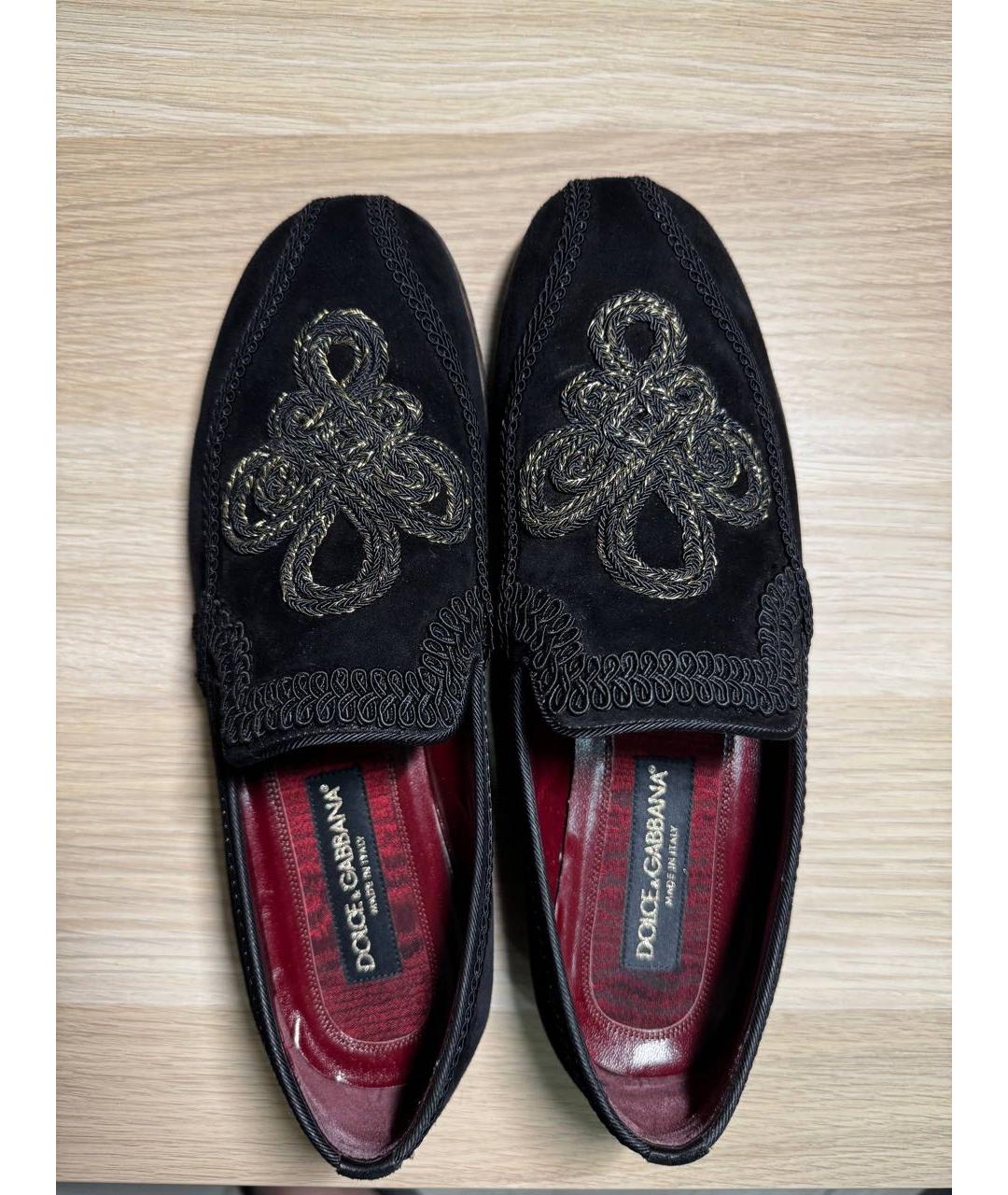 DOLCE&GABBANA Черные замшевые лоферы, фото 2