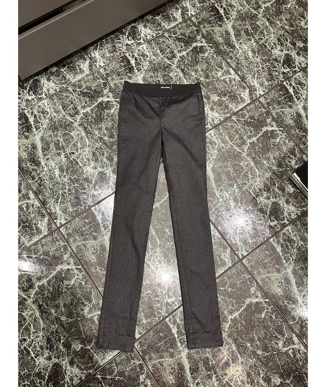 ZADIG & VOLTAIRE Серые хлопко-эластановые леггинсы и велосипедки, фото 7