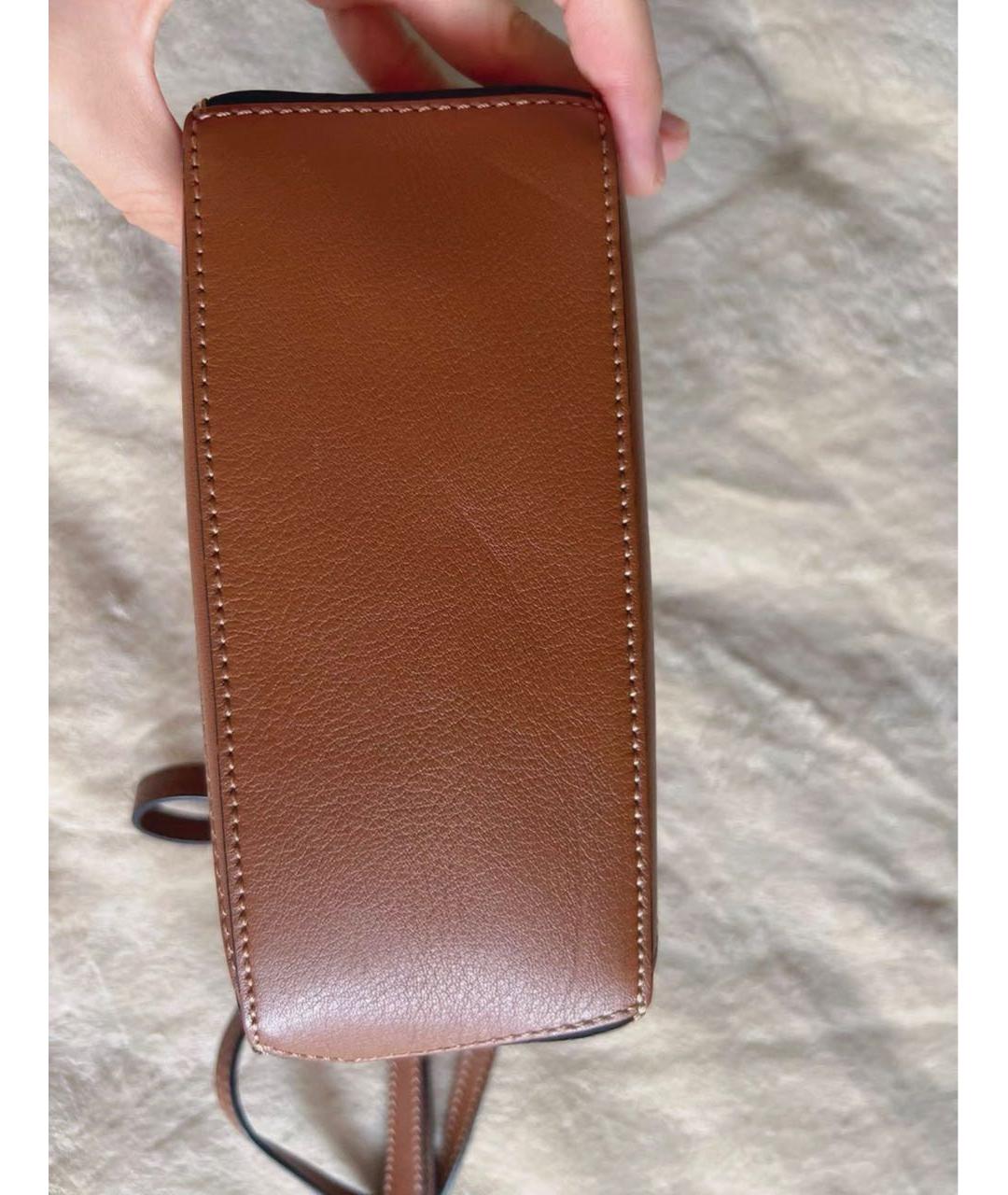 LOEWE Коричневая кожаная сумка с короткими ручками, фото 8