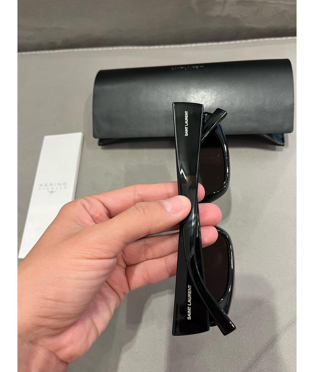 SAINT LAURENT Черные пластиковые солнцезащитные очки, фото 3