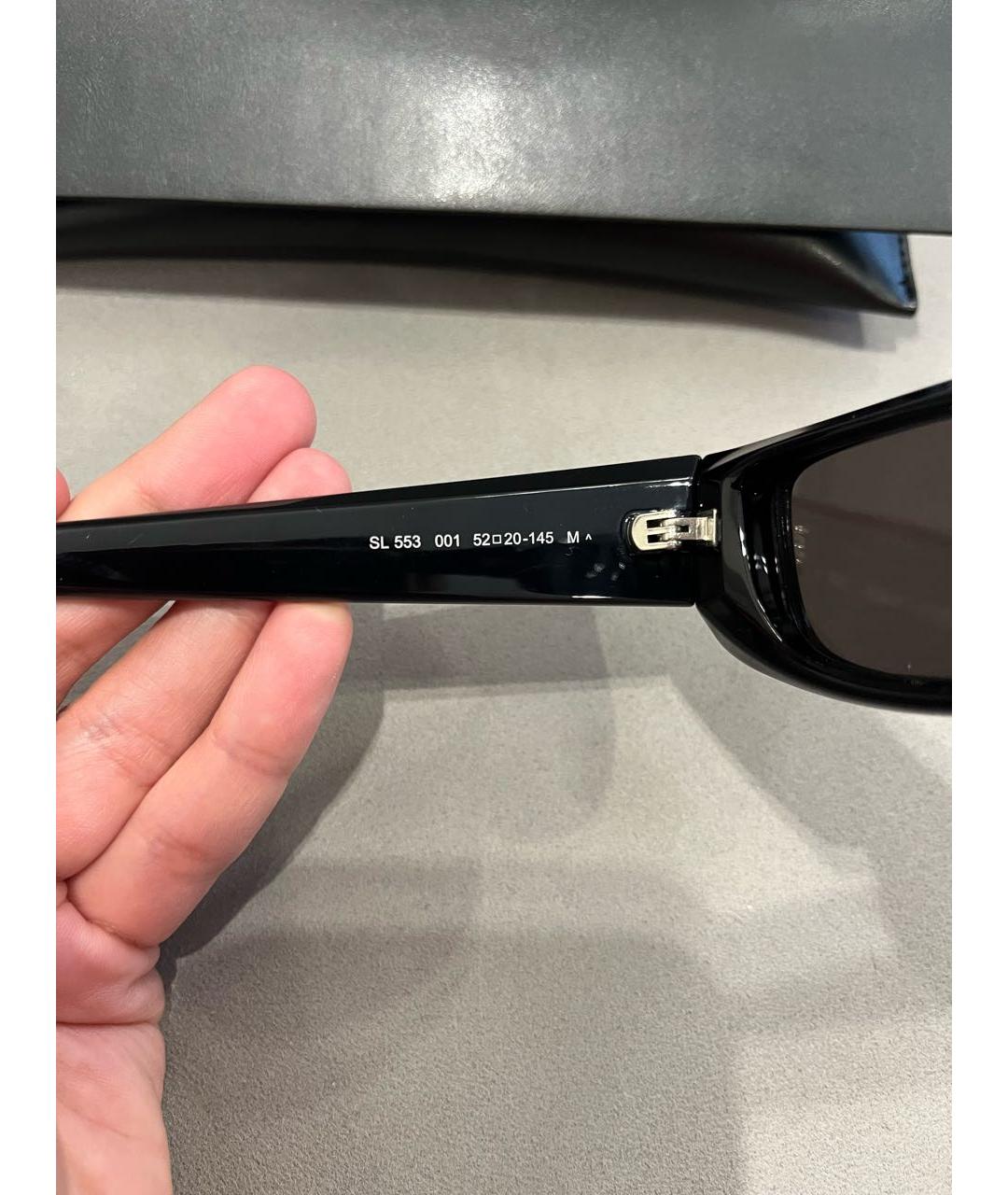 SAINT LAURENT Черные пластиковые солнцезащитные очки, фото 7