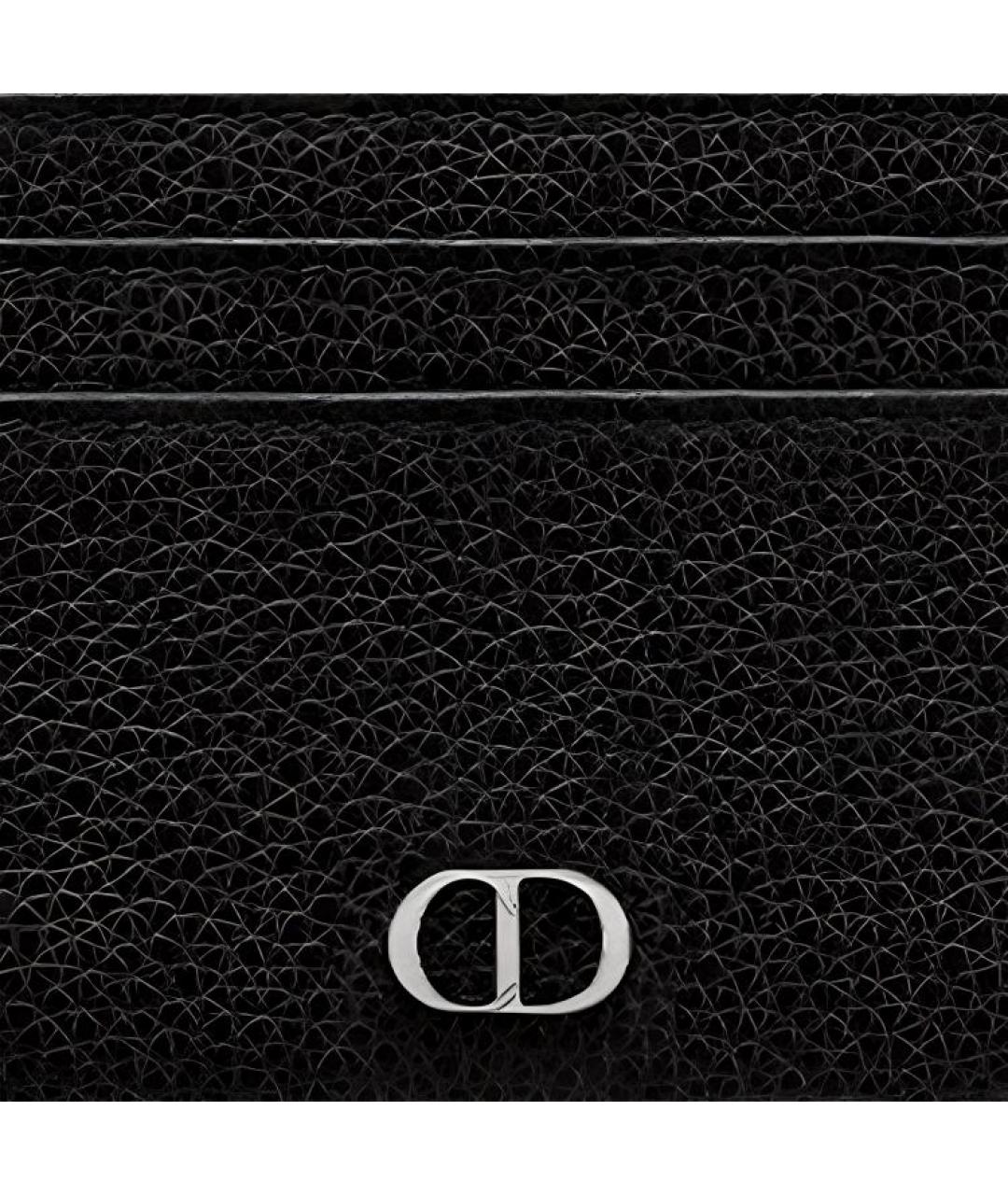 CHRISTIAN DIOR Черный кожаный кардхолдер, фото 3