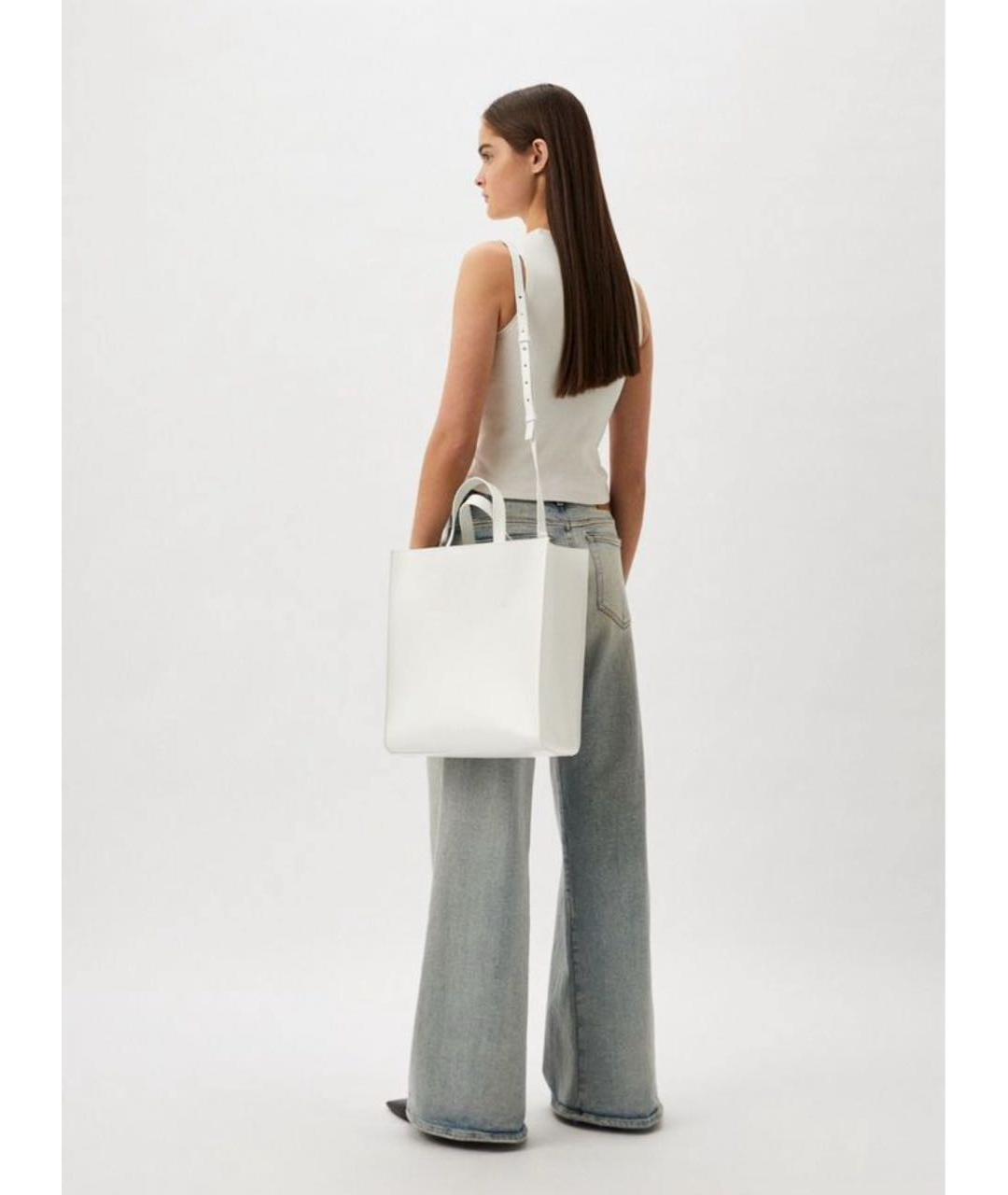 MSGM Белая сумка с короткими ручками из искусственной кожи, фото 6