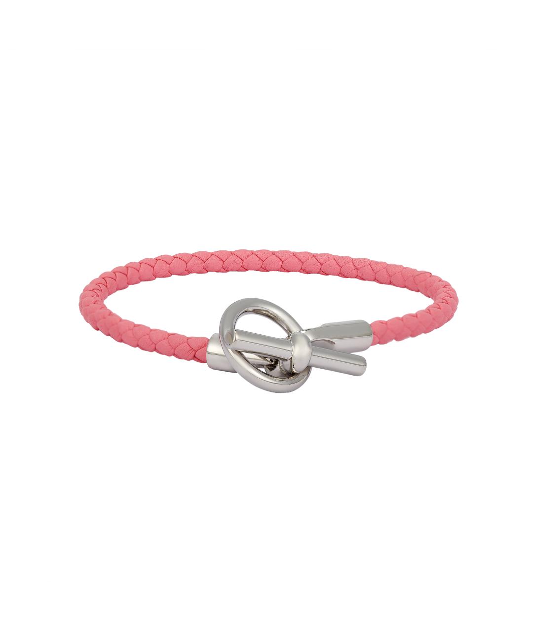 HERMES Розовый кожаный браслет, фото 4