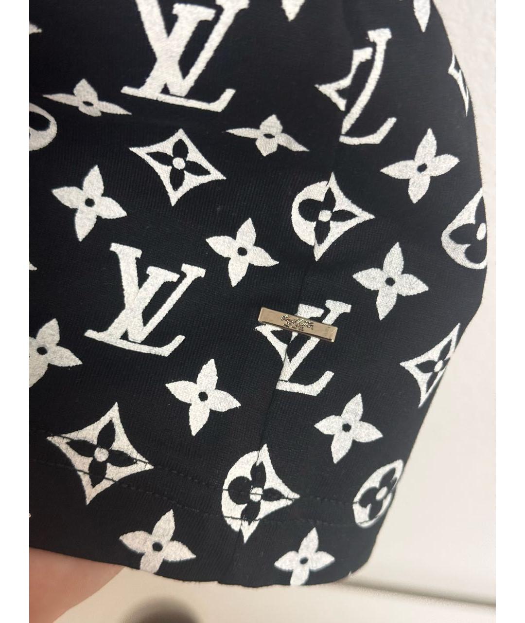 LOUIS VUITTON Черная хлопковая футболка, фото 4