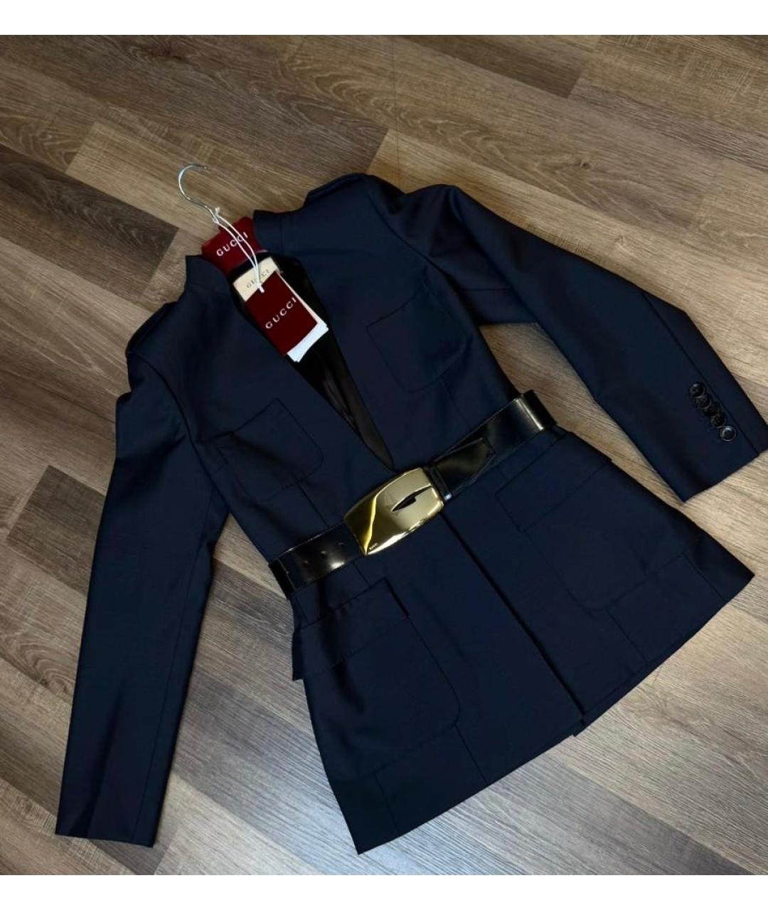 GUCCI Черный шелковый жакет/пиджак, фото 3