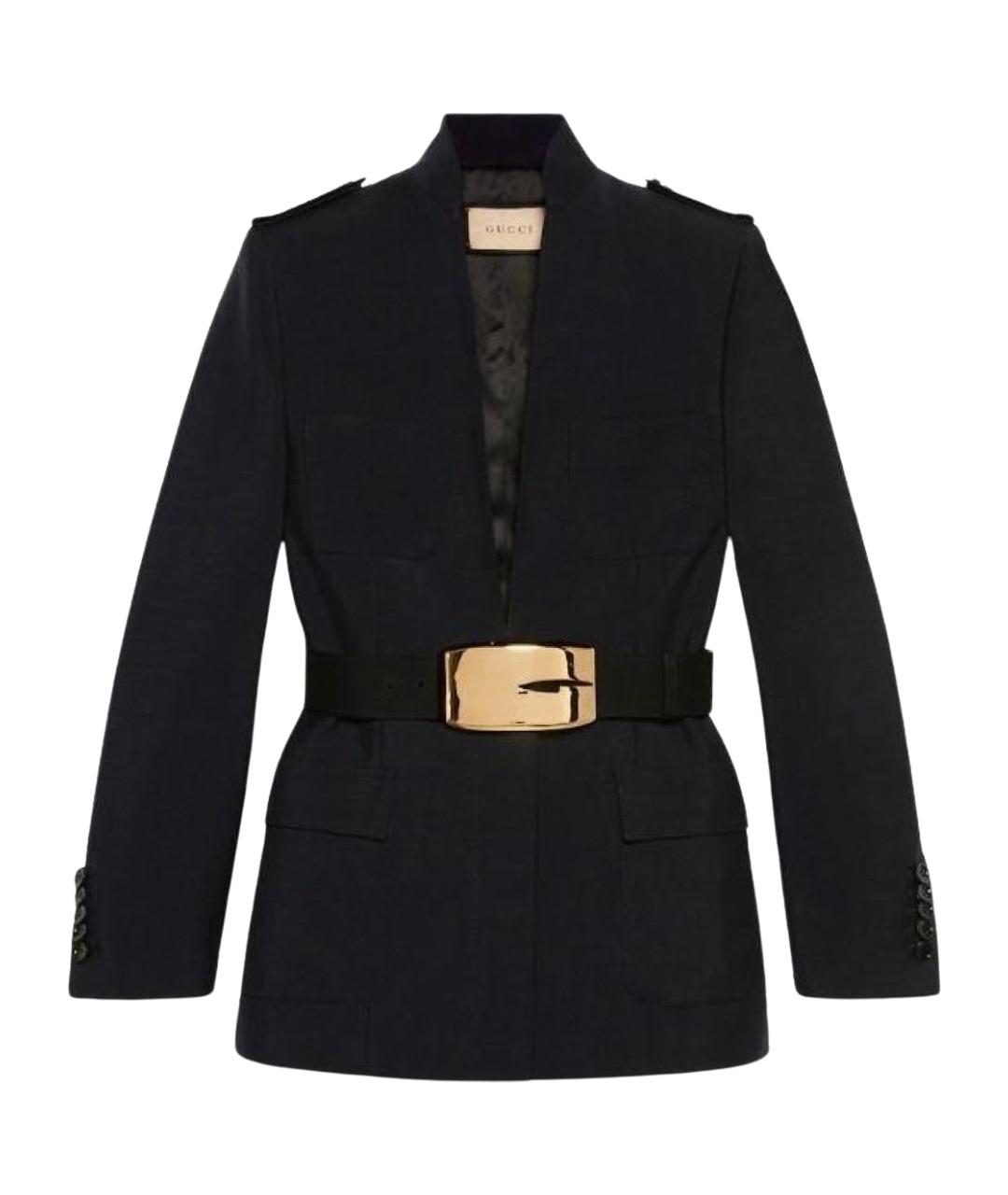 GUCCI Черный шелковый жакет/пиджак, фото 1