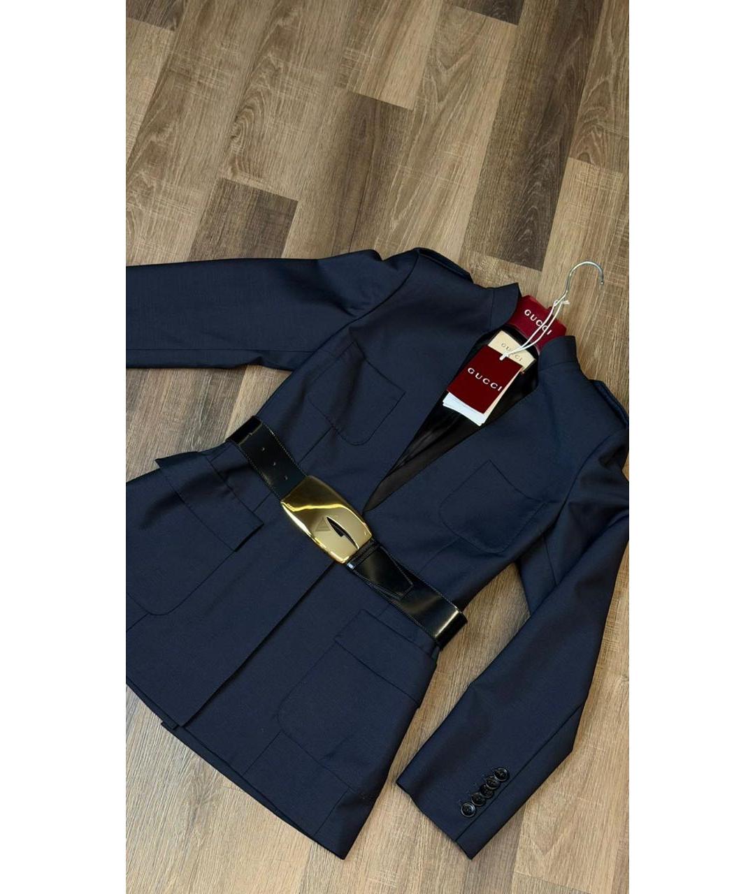 GUCCI Черный шелковый жакет/пиджак, фото 5