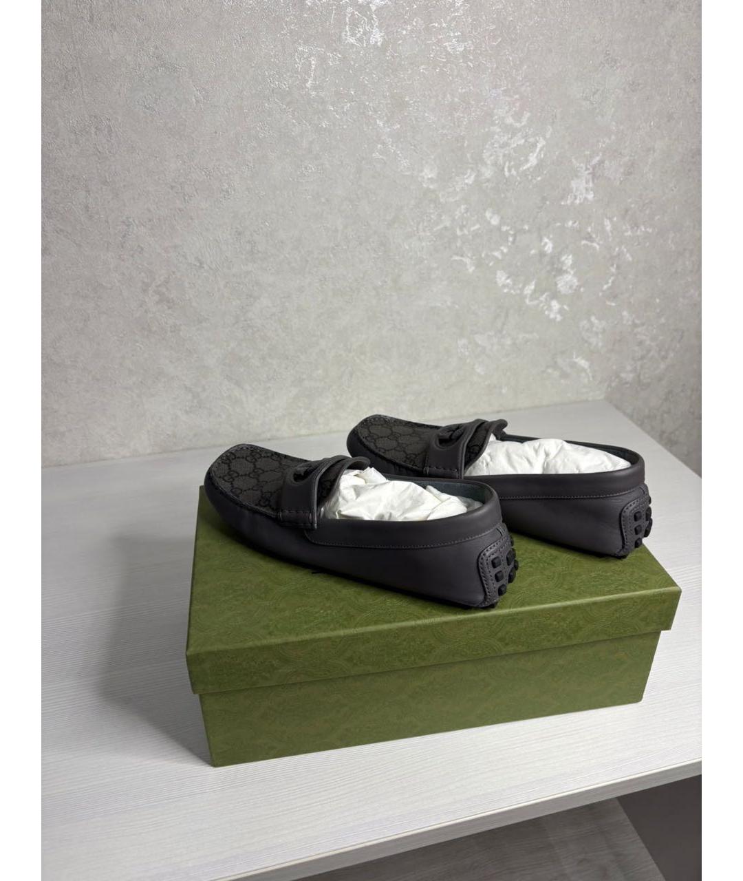 GUCCI Серые мокасины, фото 3