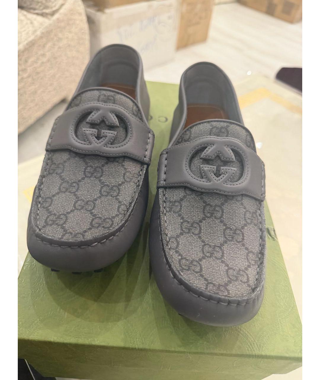 GUCCI Серые мокасины, фото 2