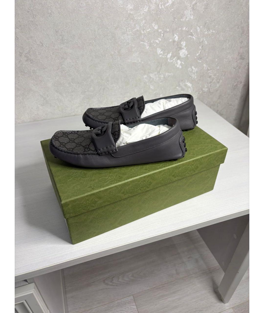 GUCCI Серые мокасины, фото 7