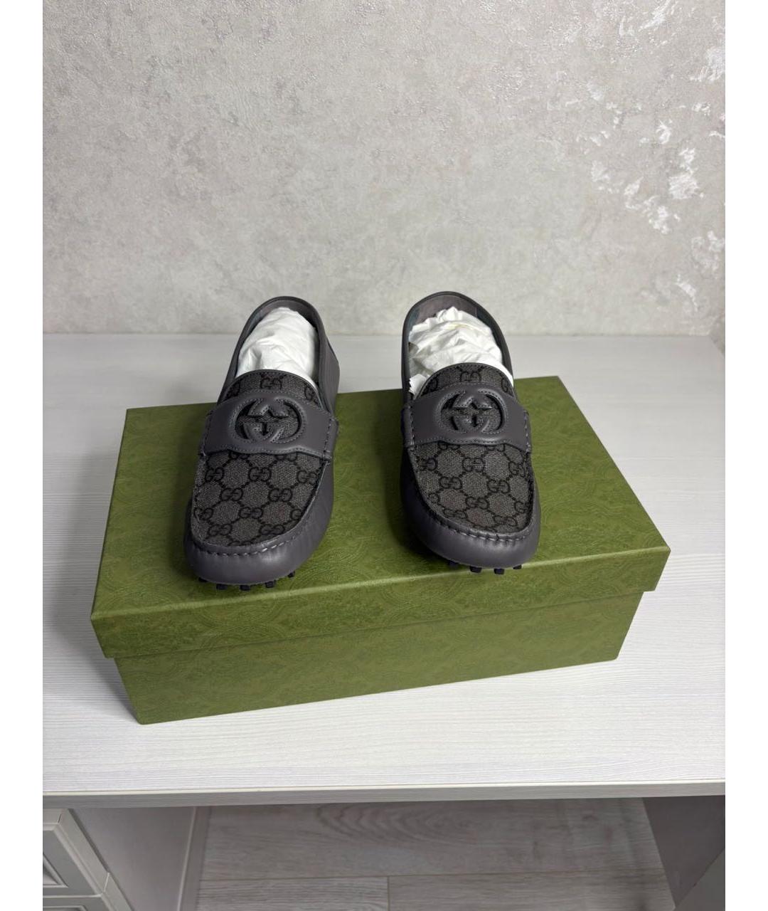 GUCCI Серые мокасины, фото 4