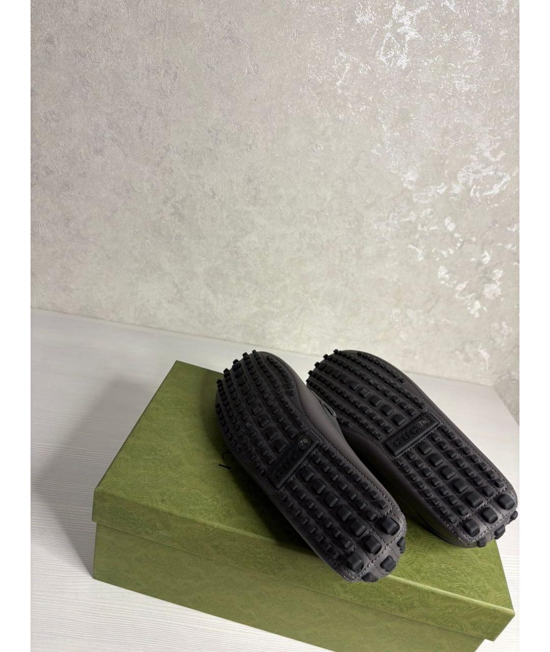 GUCCI Серые мокасины, фото 6