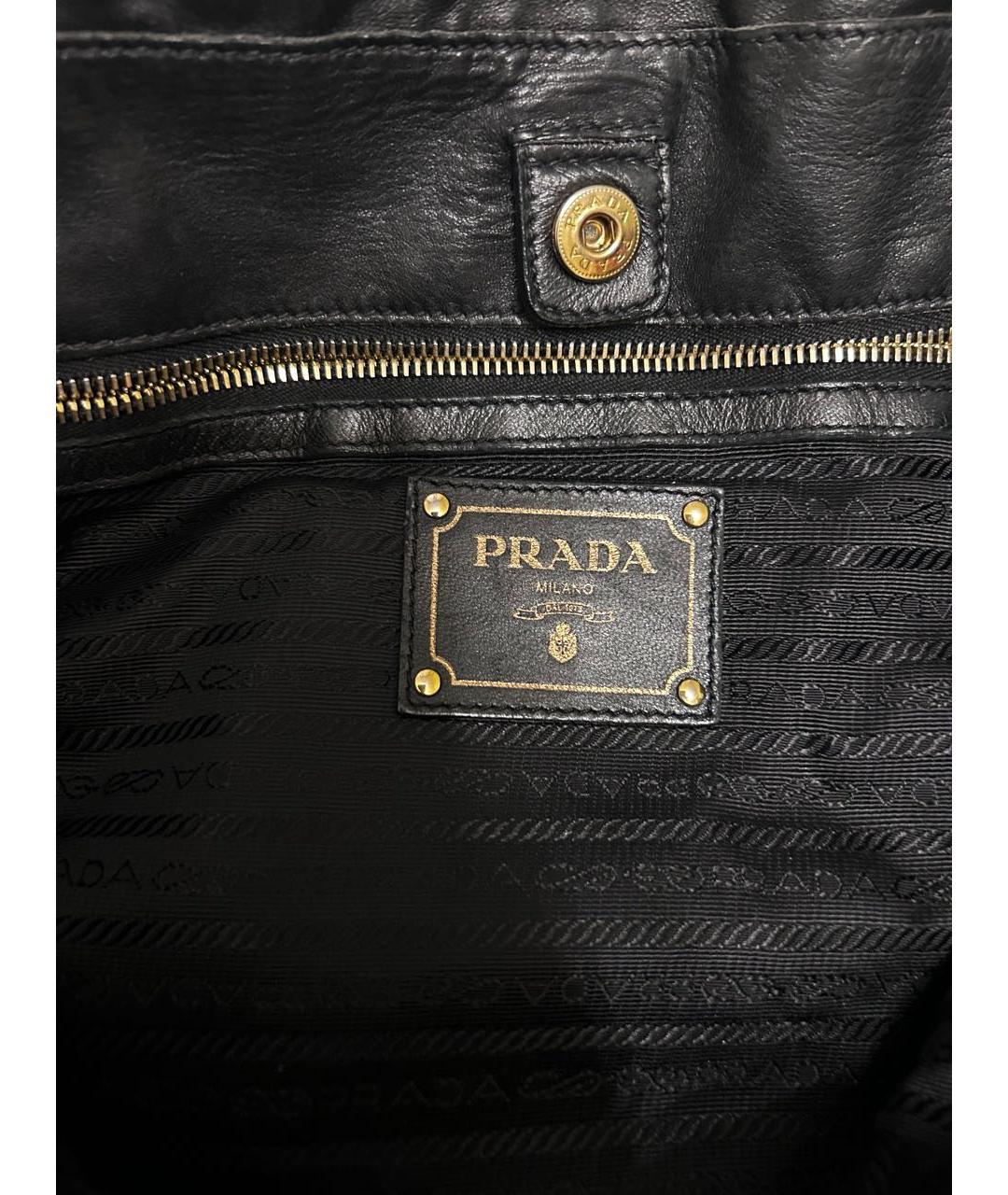 PRADA Черная тканевая сумка с короткими ручками, фото 7