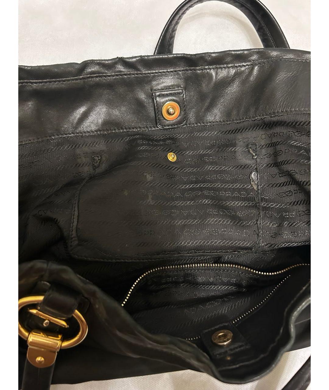 PRADA Черная тканевая сумка с короткими ручками, фото 6