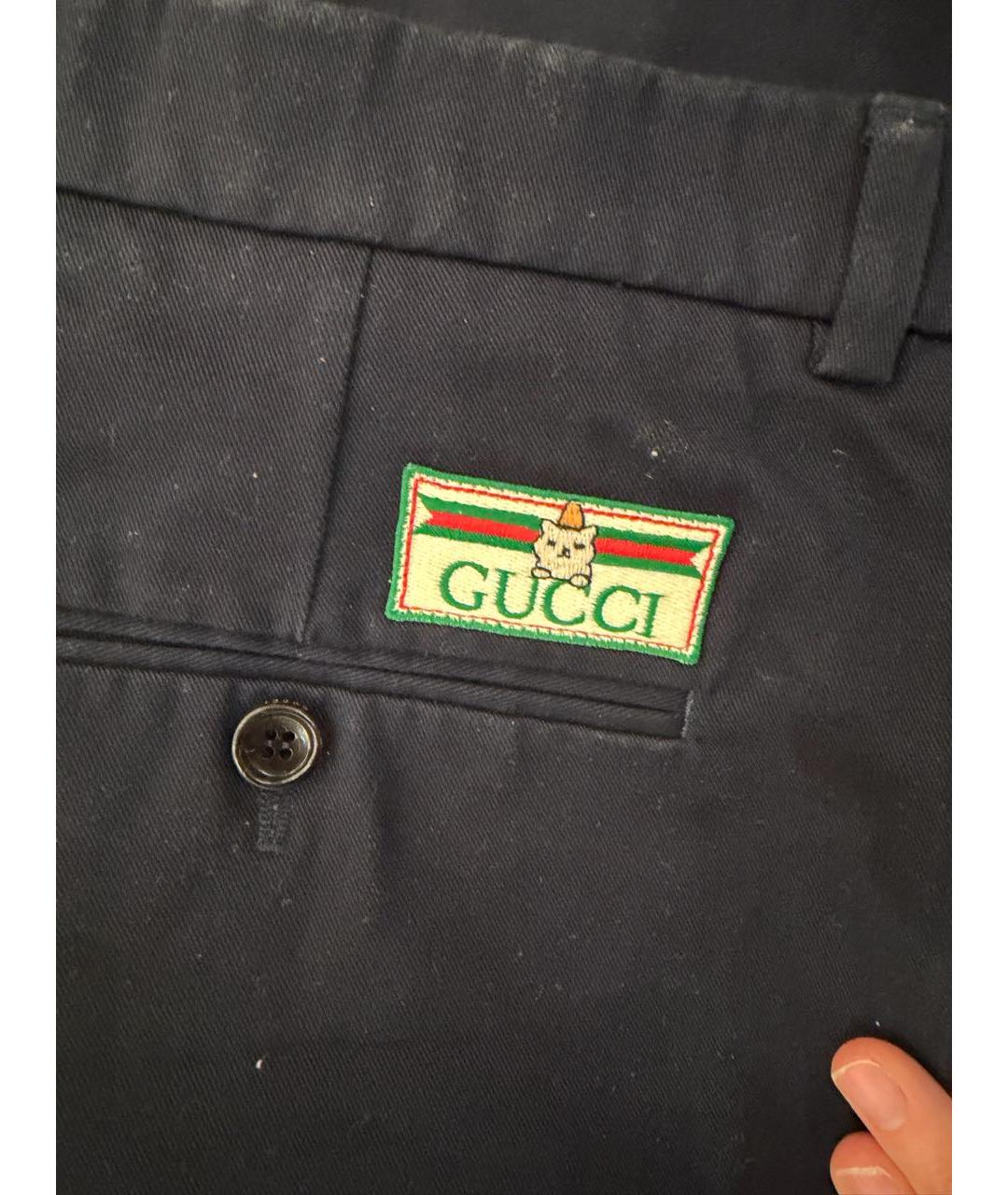 GUCCI Темно-синие деним шорты, фото 3