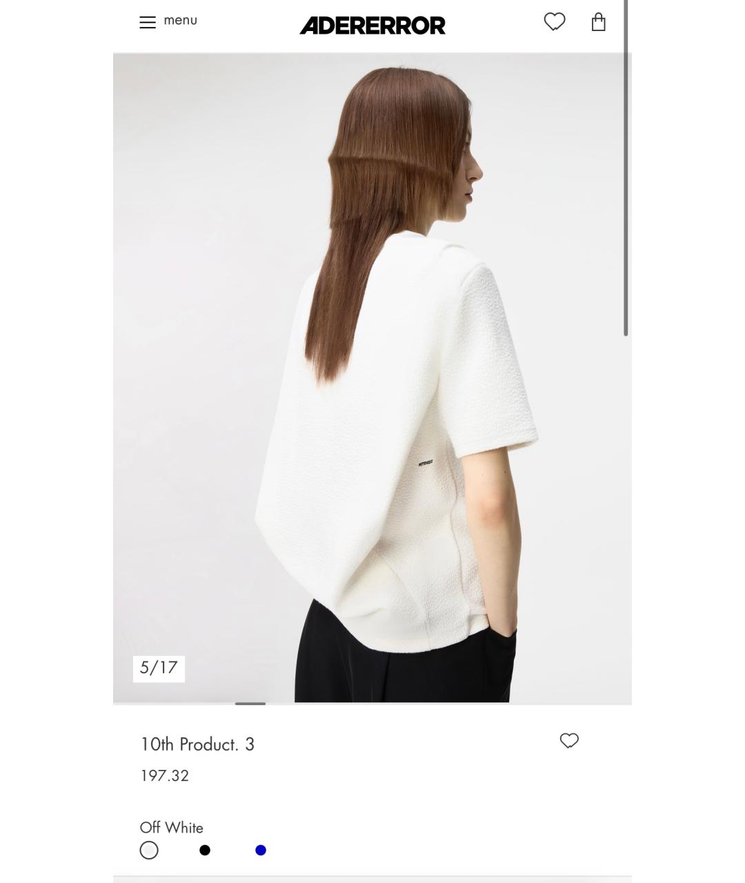 ADER ERROR Белая хлопковая футболка, фото 6