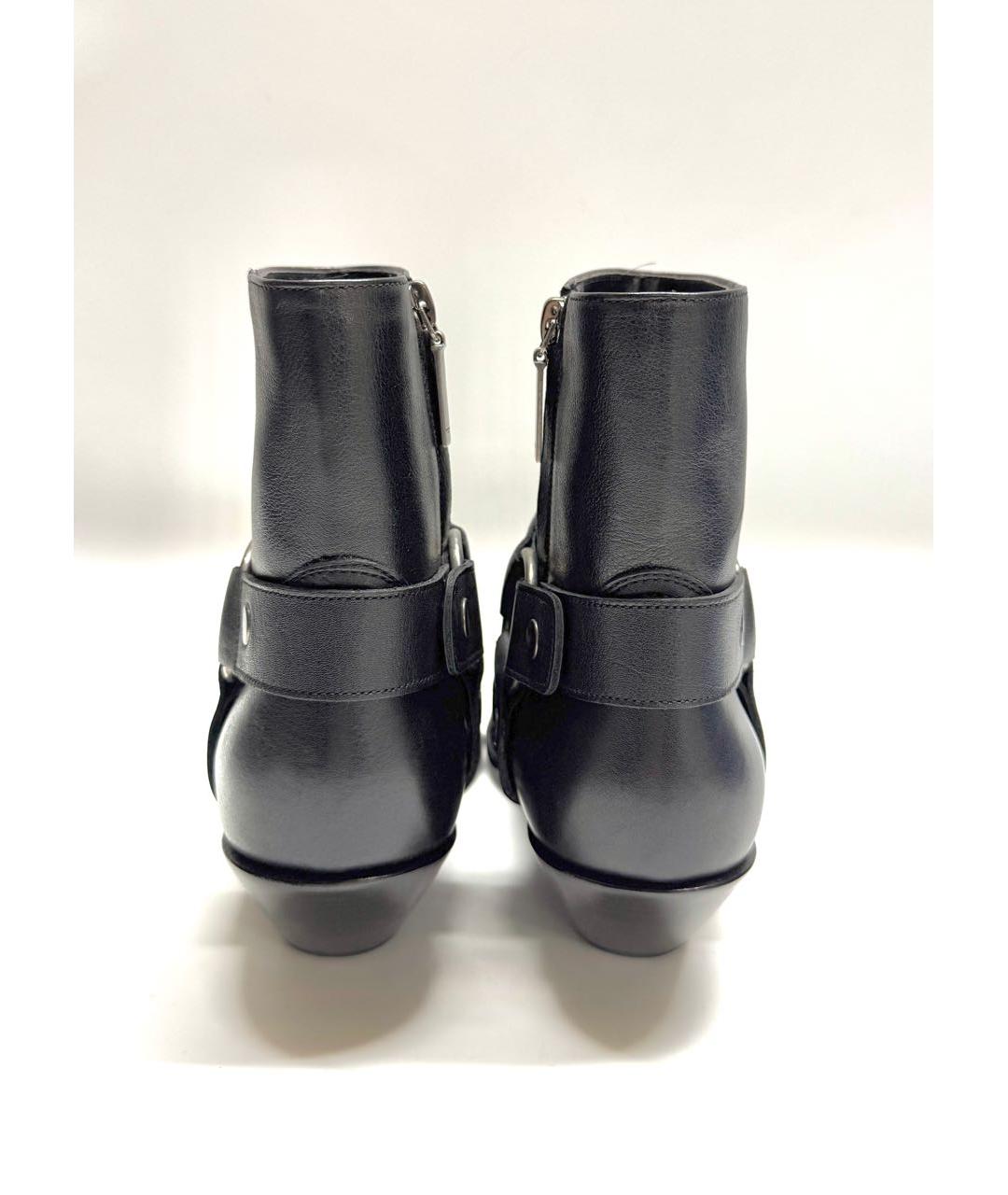 SAINT LAURENT Черные кожаные ботильоны, фото 4