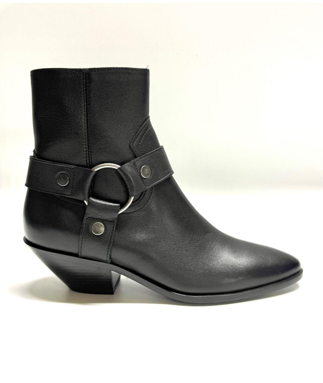 SAINT LAURENT Черные кожаные ботильоны, фото 5