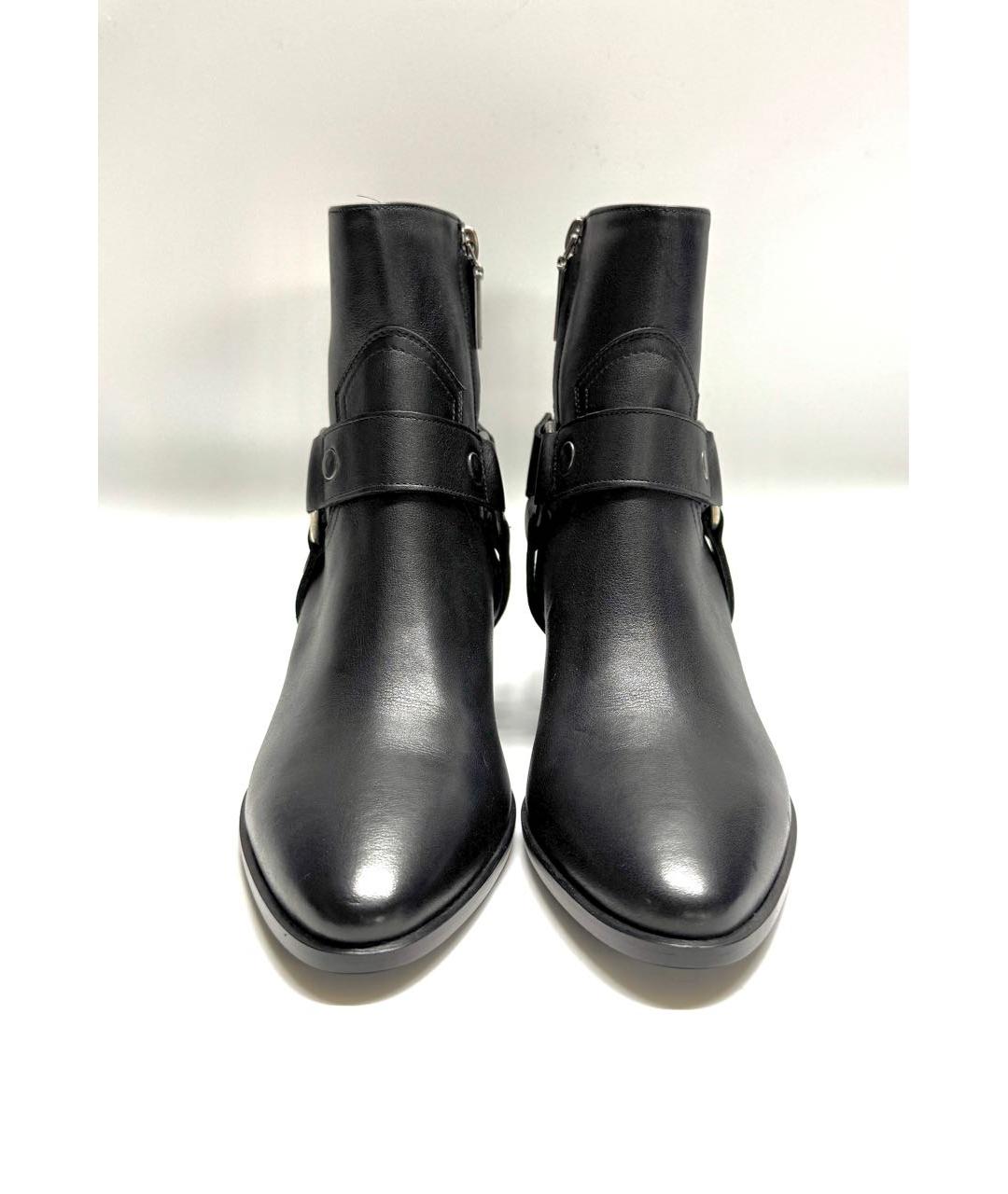 SAINT LAURENT Черные кожаные ботильоны, фото 2