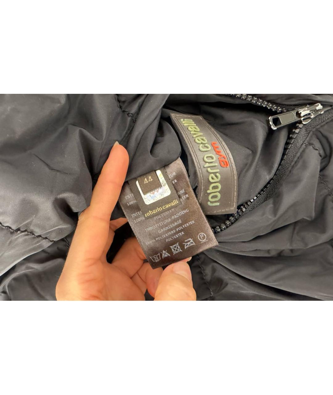 ROBERTO CAVALLI Черный полиамидовый пуховик, фото 6