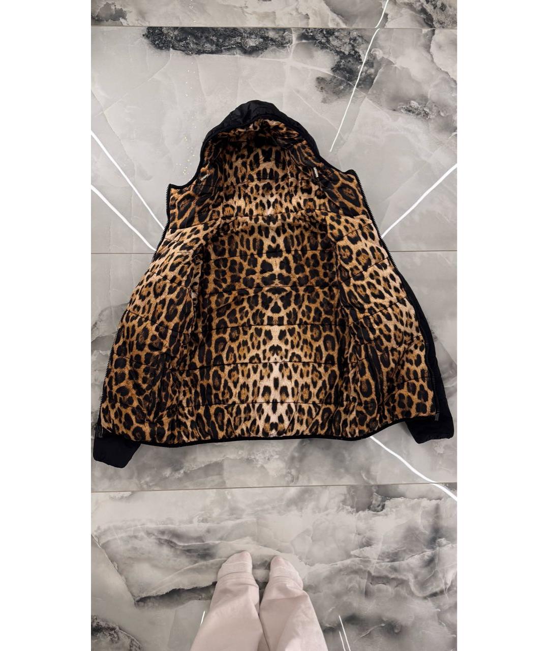 ROBERTO CAVALLI Черный полиамидовый пуховик, фото 2