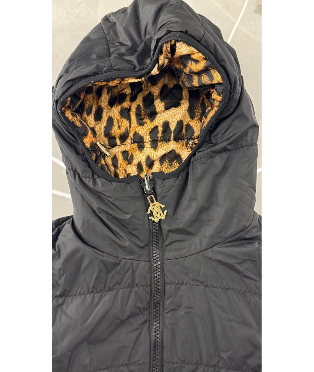 ROBERTO CAVALLI Черный полиамидовый пуховик, фото 4