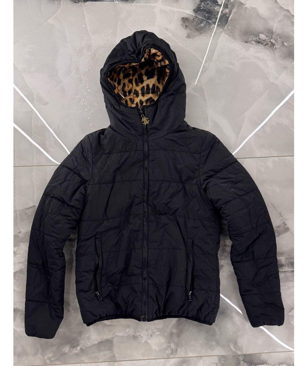 ROBERTO CAVALLI Черный полиамидовый пуховик, фото 7