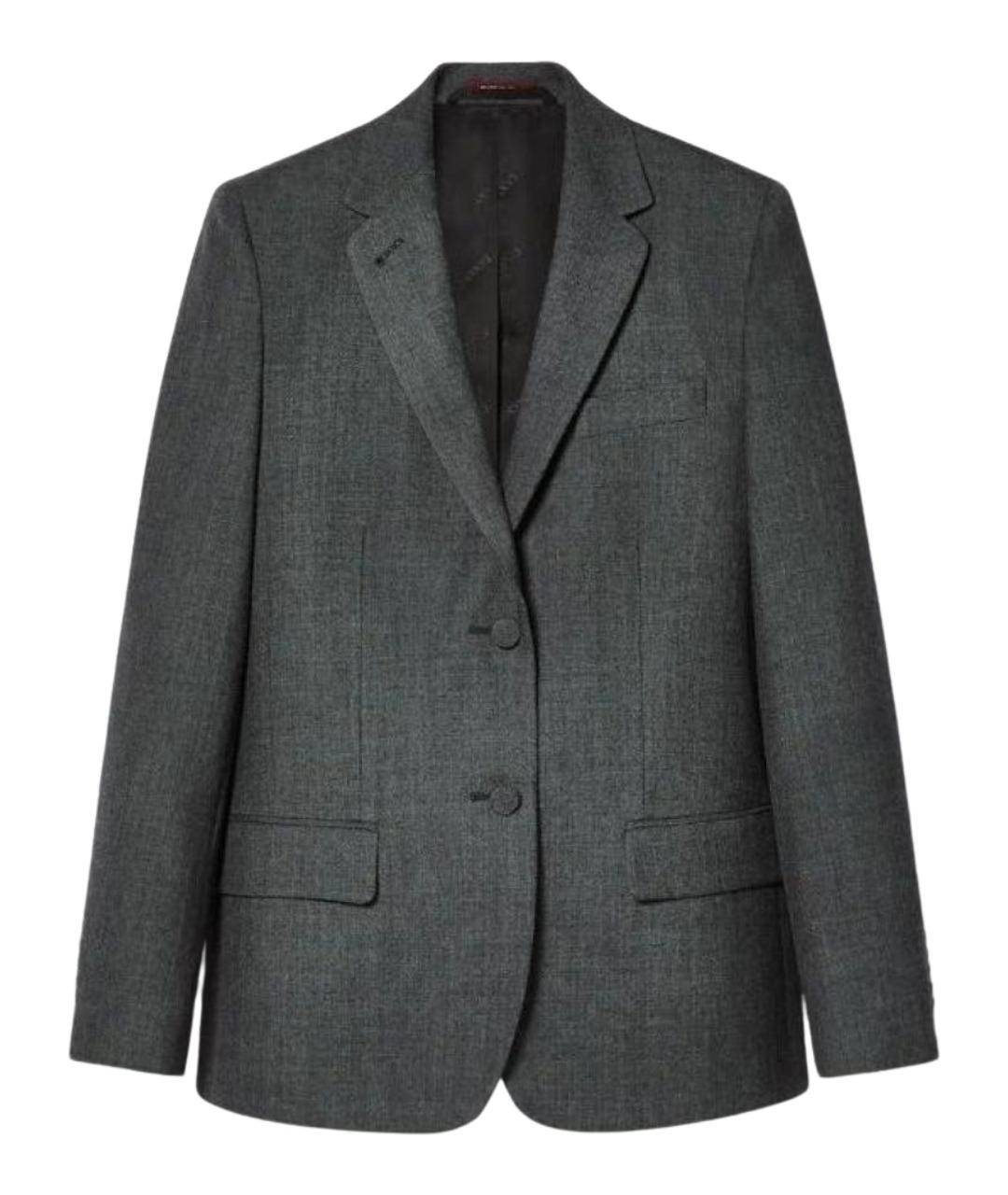 GUCCI Серый шерстяной жакет/пиджак, фото 1