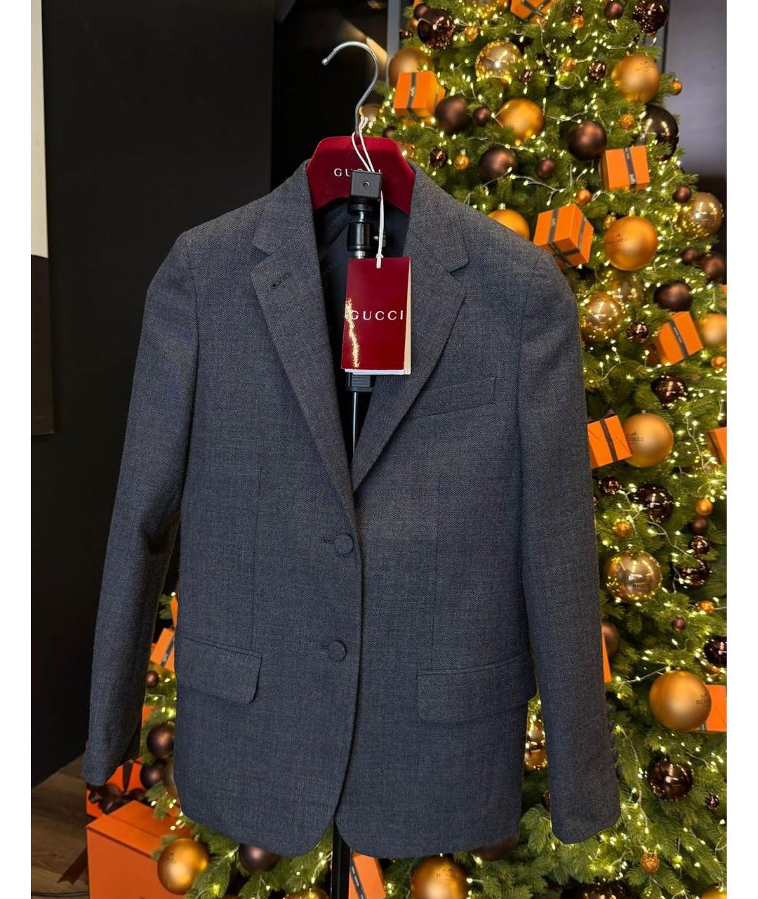 GUCCI Серый шерстяной жакет/пиджак, фото 4