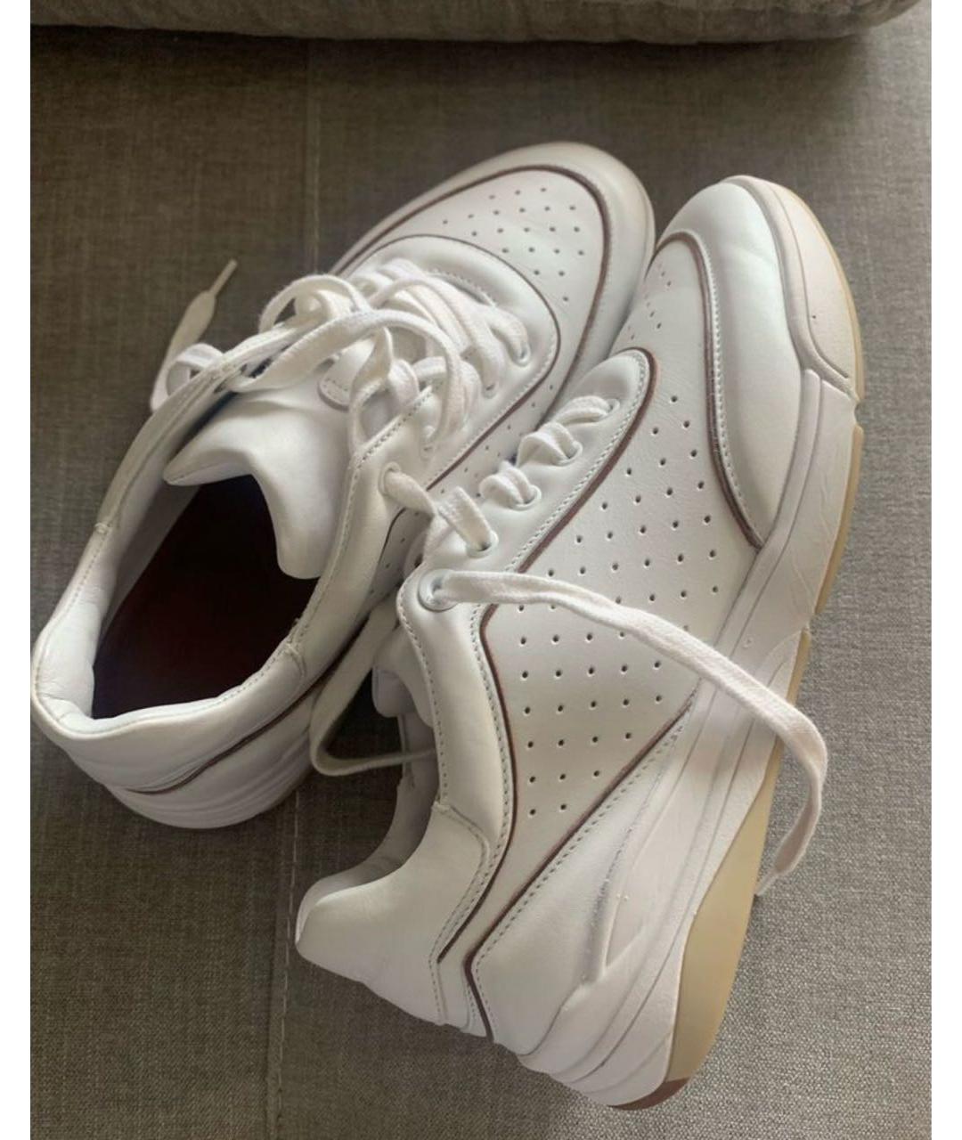 LORO PIANA Белые кожаные кеды, фото 9