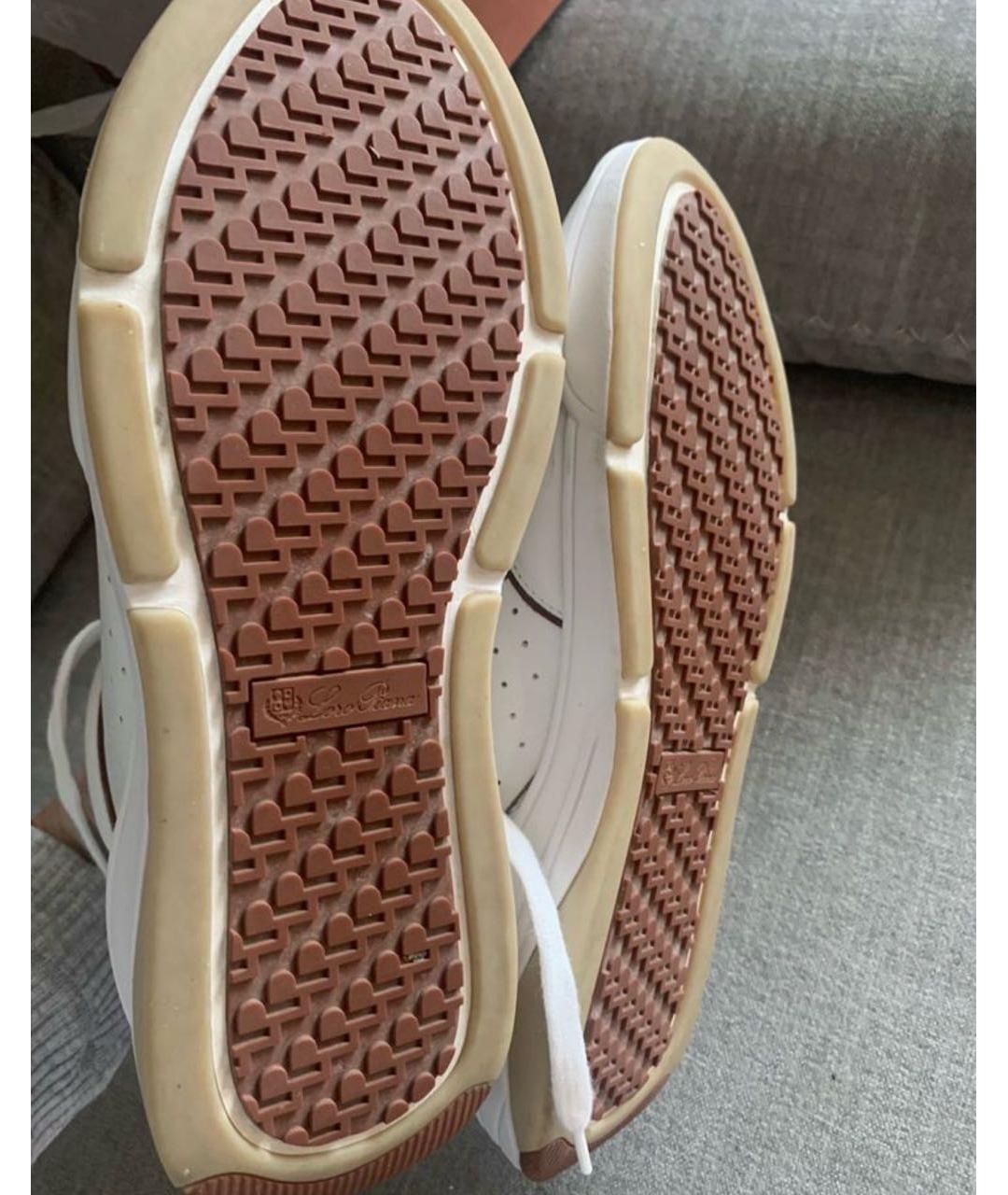 LORO PIANA Белые кожаные кеды, фото 4