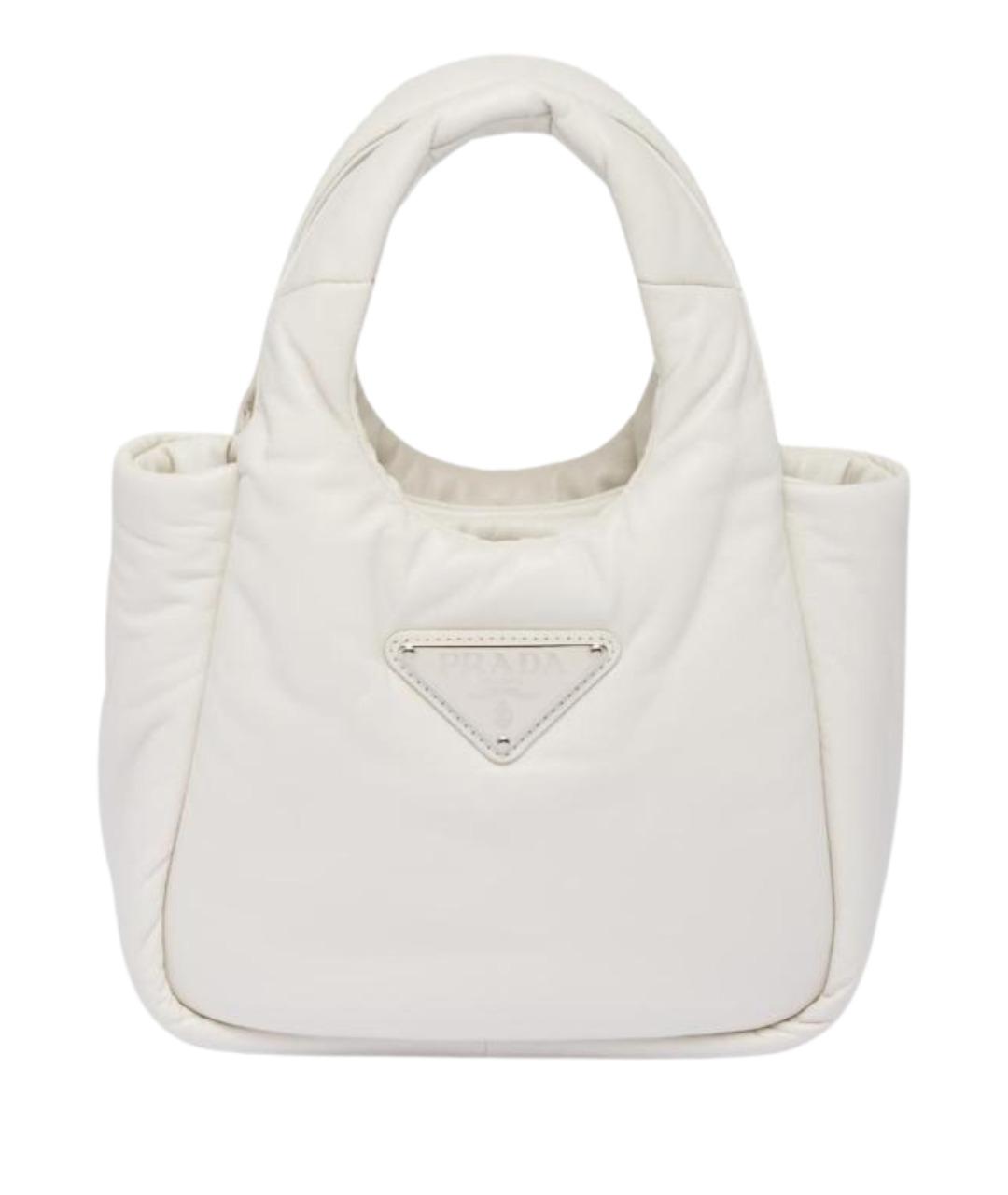 PRADA Белая кожаная сумка через плечо, фото 1