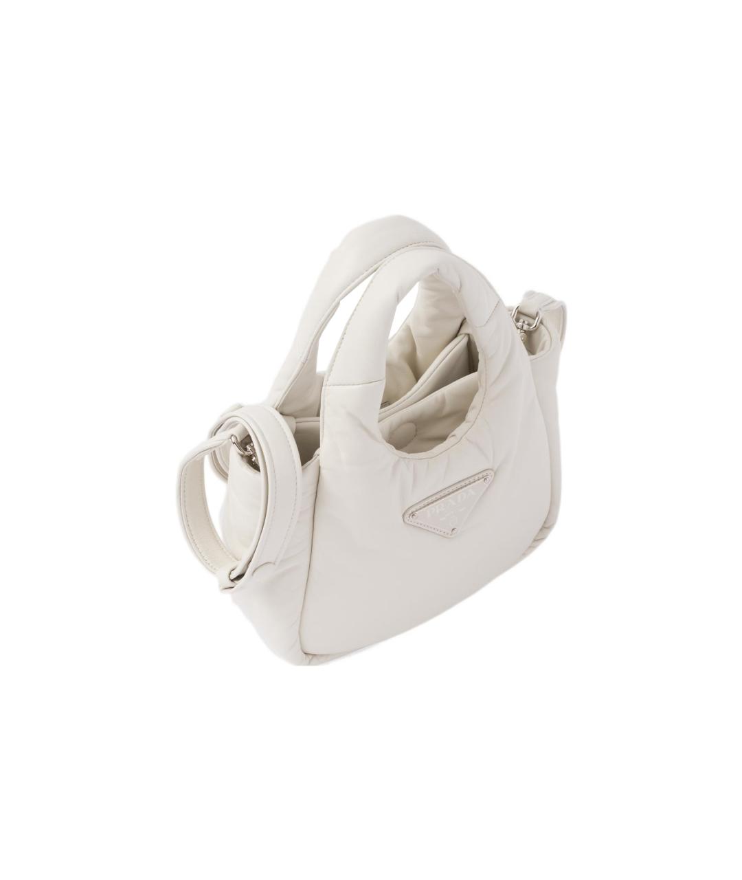 PRADA Белая кожаная сумка через плечо, фото 2