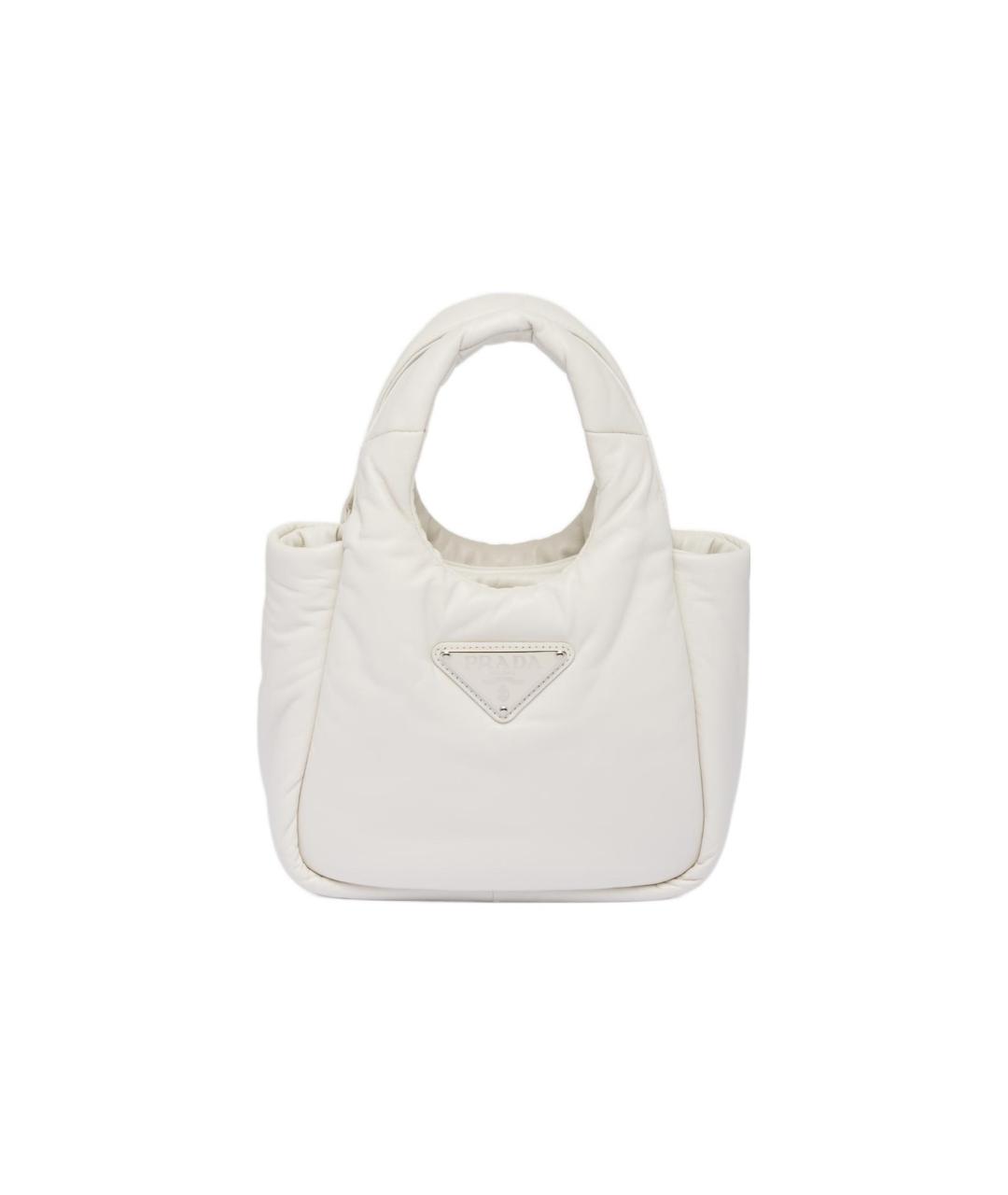 PRADA Белая кожаная сумка через плечо, фото 4