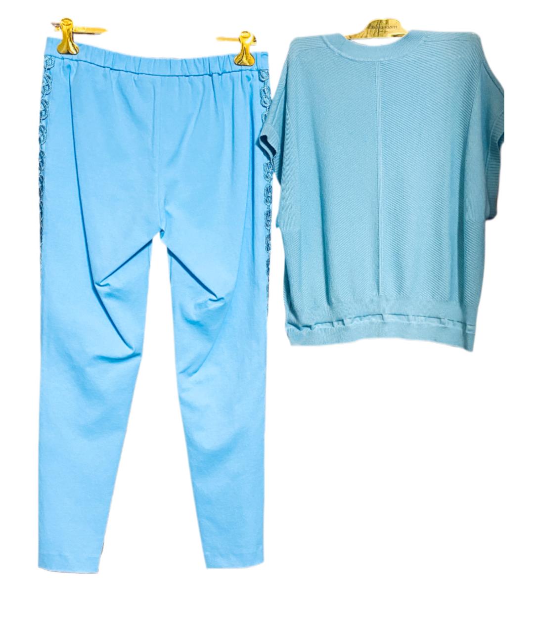 ESCADA Голубой вискозный костюм с брюками, фото 7