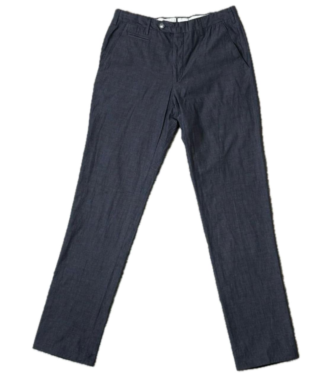 CORNELIANI Серые хлопко-эластановые классические брюки, фото 1