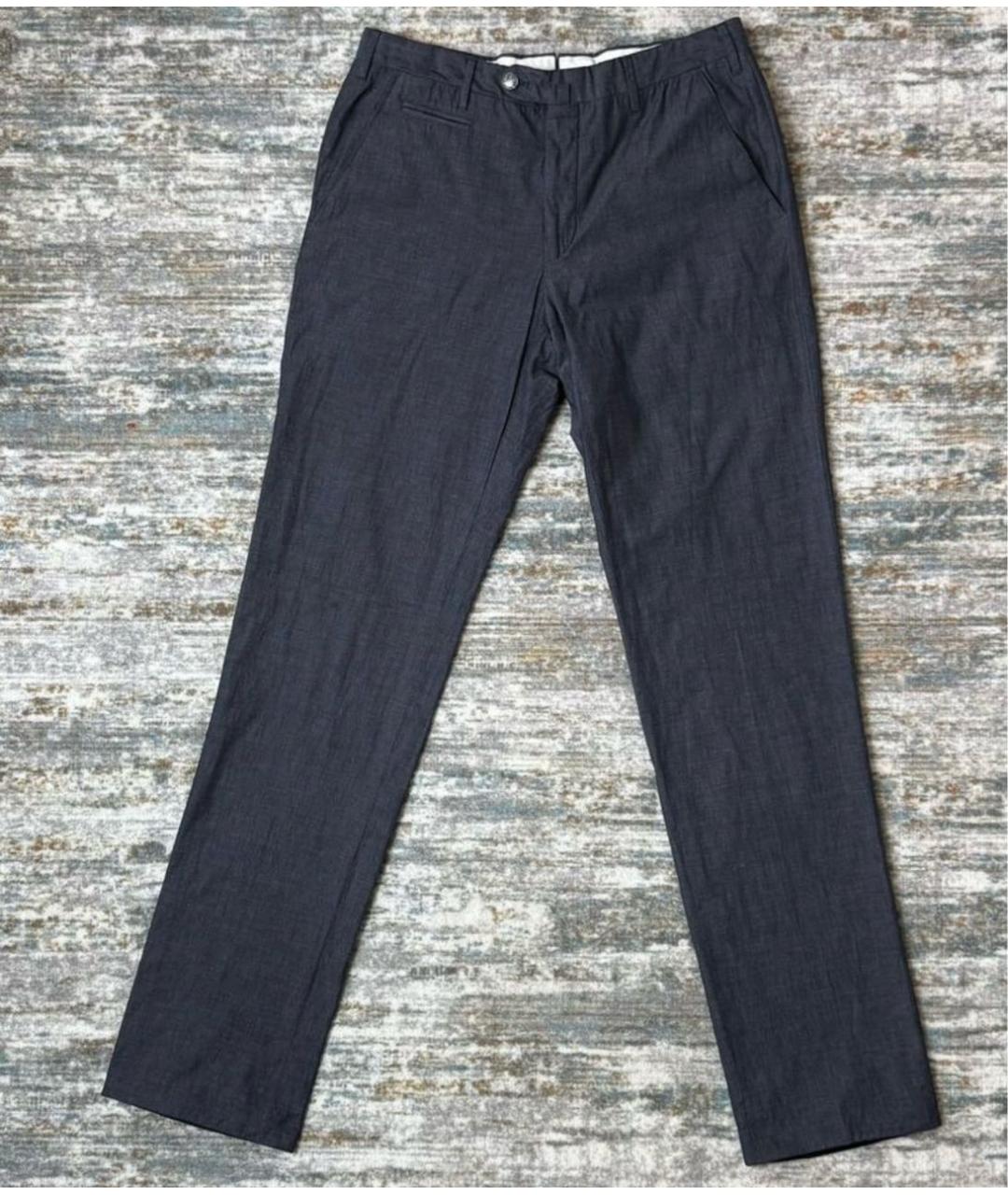 CORNELIANI Серые хлопко-эластановые классические брюки, фото 2