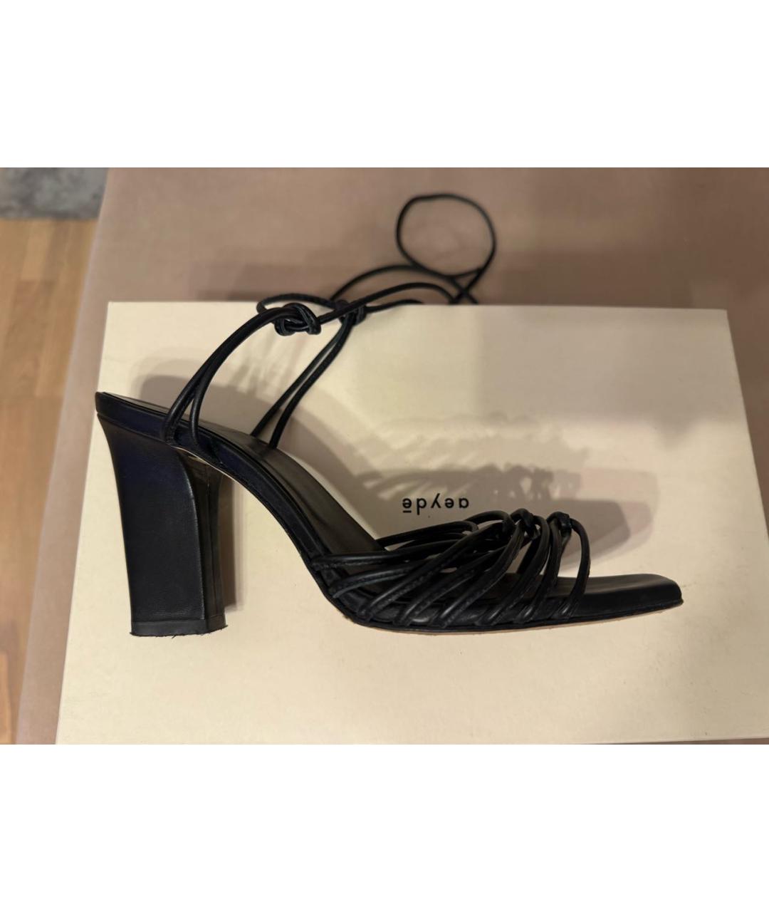 AEYDE Черные кожаные босоножки, фото 8
